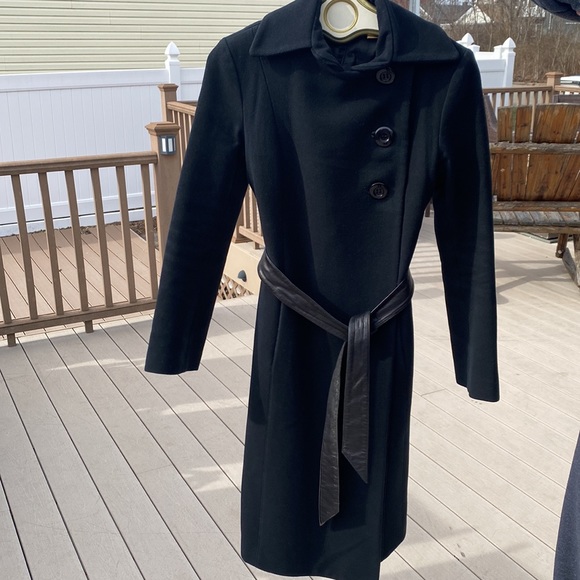 Mackage long black wool nylon & cashmere blend size Small - Picture 6 of 11